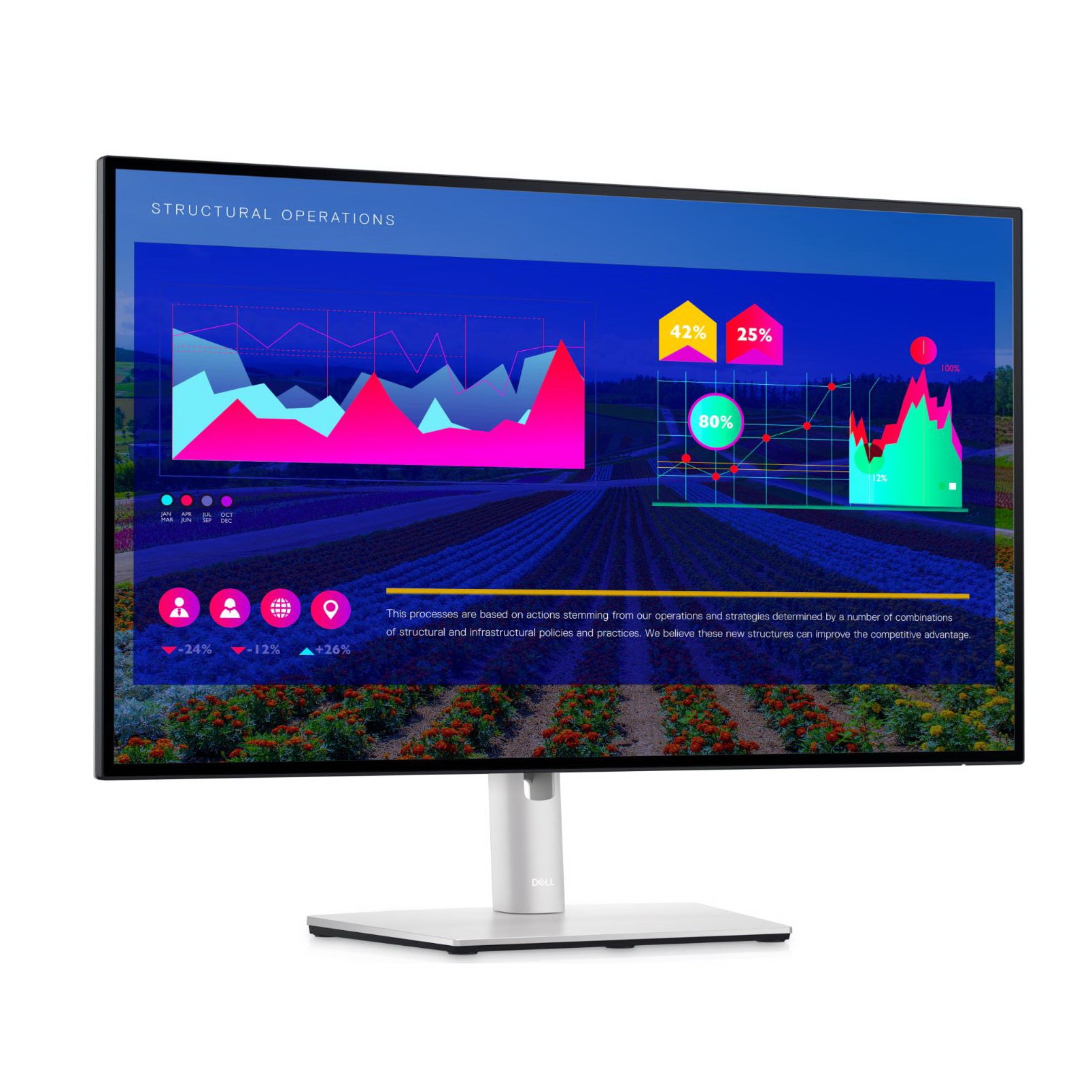 Dell UltraSharp 27" U2722D WQHD Flat Panel Monitor (Platinum)